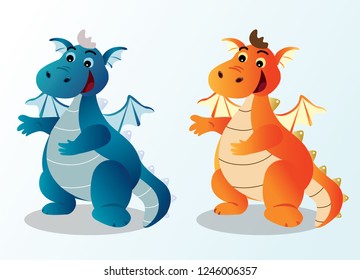 Dragon Character cartoon Vector