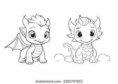 Dragon Character For Coloring Page, Creative Coloring Experiences with Dragon Pages