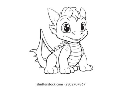 Dragon Character For Coloring Page, Creative Coloring Experiences with Dragon Pages