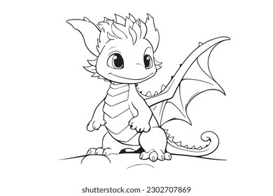 Dragon Character For Coloring Page, Creative Coloring Experiences with Dragon Pages