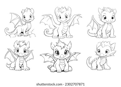 Dragon Character For Coloring Page, Creative Coloring Experiences with Dragon Pages