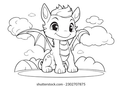 Dragon Character For Coloring Page, Creative Coloring Experiences with Dragon Pages