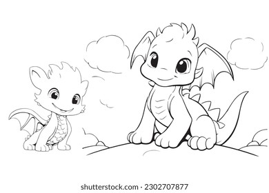 Dragon Character For Coloring Page, Creative Coloring Experiences with Dragon Pages