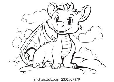 Dragon Character For Coloring Page, Creative Coloring Experiences with Dragon Pages