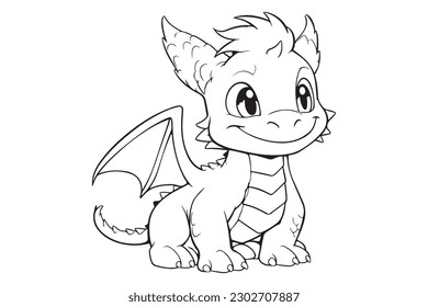 Dragon Character For Coloring Page, Creative Coloring Experiences with Dragon Pages