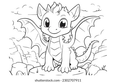 Dragon Character For Coloring Page, Creative Coloring Experiences with Dragon Pages