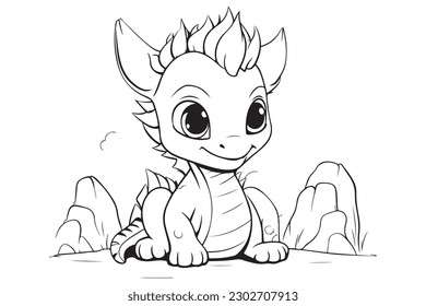 Dragon Character For Coloring Page, Creative Coloring Experiences with Dragon Pages