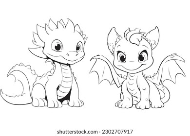 Dragon Character For Coloring Page, Creative Coloring Experiences with Dragon Pages