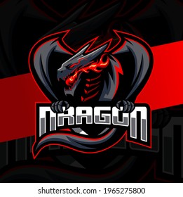 dragon character mascot e-sport logo design