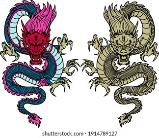 Dragon of china traditional vector art.