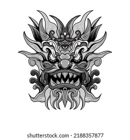 Dragon Chinese Beast Hand Drawn Black Stock Vector (Royalty Free ...