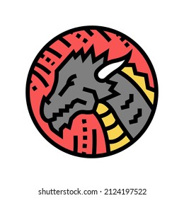 dragon chinese horoscope animal color icon vector. dragon chinese horoscope animal sign. isolated symbol illustration