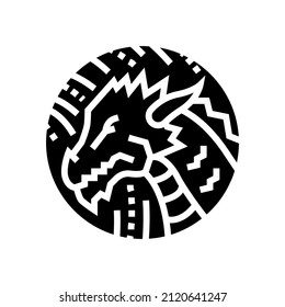 dragon chinese horoscope animal glyph icon vector. dragon chinese horoscope animal sign. isolated contour symbol black illustration