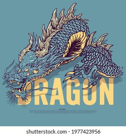 dragon of chinese mythology ,vector,illustration ,poster ,tshirt brand