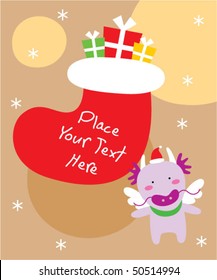 dragon christmas greeting card