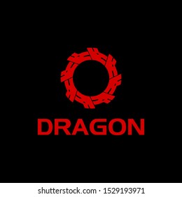 dragon circle gear logo design