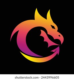 dragon circle logo design concept