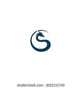 dragon circle logo design. logo template