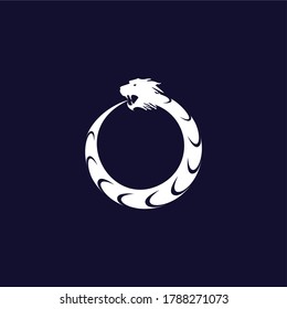 Dragon Circle logo icon vector template for corporate logo and business card design.