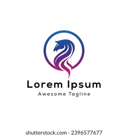 Dragon circle shape logo design