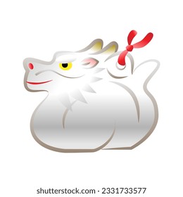 Dragon arcilla timbre año del dragón ,Vector ilustración