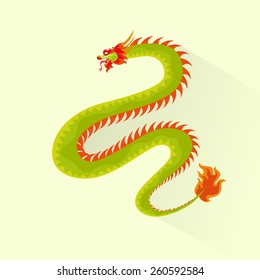 dragon color icon flat design vector illustration