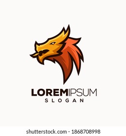 dragon color logo design vector