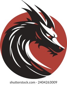 Dragon color logo, vector illustration on white background