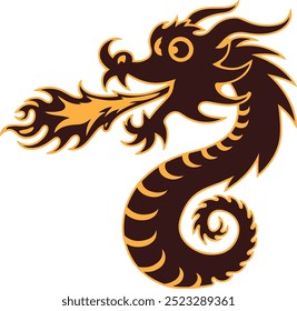 Ilustración de Imagen de Vector de color de dragón 