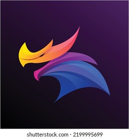 dragon colorful logo design template