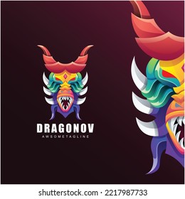 dragon colorful logo design template