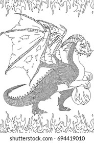 Dragon Coloring Book Page