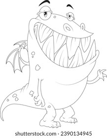 Página del libro de coloración de dragones para niños