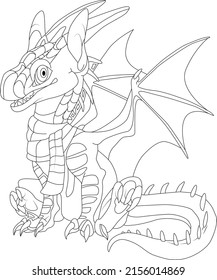 Dragon Coloring Page Dragon Coloring Book Stock Vector (Royalty Free ...