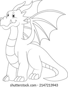 Dragon coloring page for kids