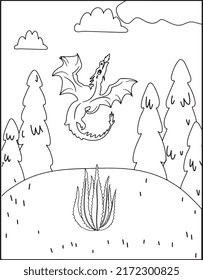 Dragon Coloring Page For Kids