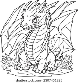 Dragon coloring page for kids