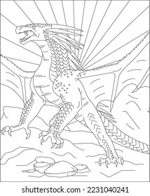 dragon coloring page for kids and adults