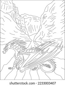 dragon coloring page for kids and adults