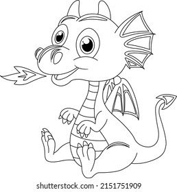 Dragon Coloring Page Line Art Stock Vector (Royalty Free) 2151751909 ...