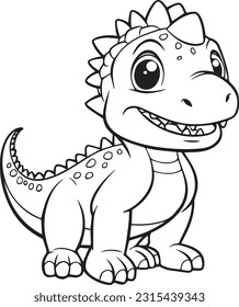 Dragon, colouring book for kids, vector illustration