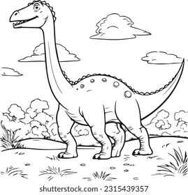 Dragon, colouring book for kids, vector illustration