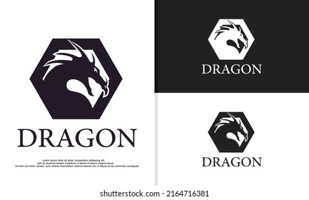 dragon combined with hexagon silhouette