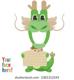 Dragon costume to use with a photo of a face _ Ema