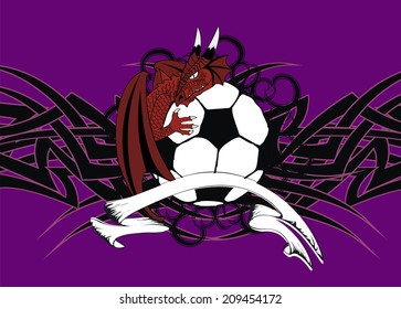 dragon crest coat of arms soccer background