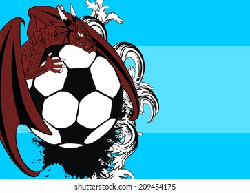 dragon crest coat of arms soccer background