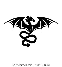 Dragon Crest Wings Logo Design Vector template