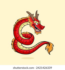 Dragon cute cartoon character design 