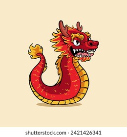 Dragon cute cartoon character design 