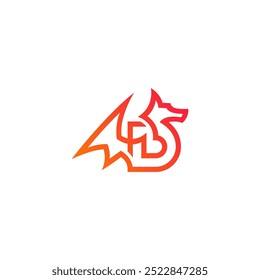 Diseño de logotipo de combinación de letras Dragon y D.